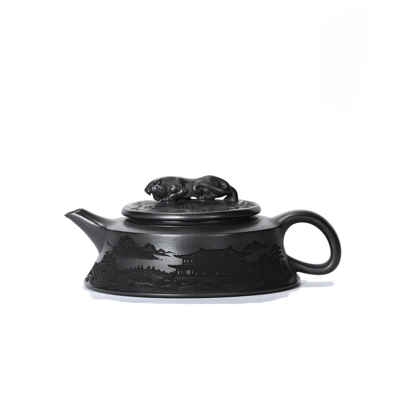 

150ml Authentic Yixing Purple Clay Teapots Handmade Tiger Dragon Pot Raw Ore Stone Yellow Mud Kettle Zisha Tea Set Gifts Craft