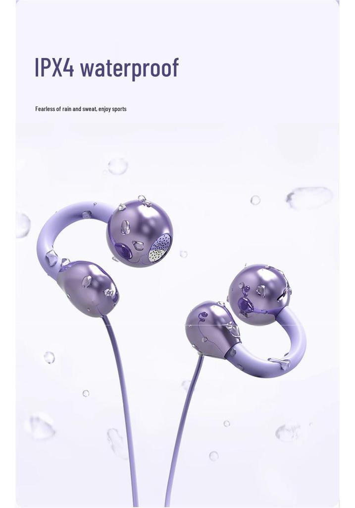 2025 Wired Over-Ear Bone Conduction Earbuds, Clip-On, Type-C, Comfortable Long Wear, High-Fidelity Sound