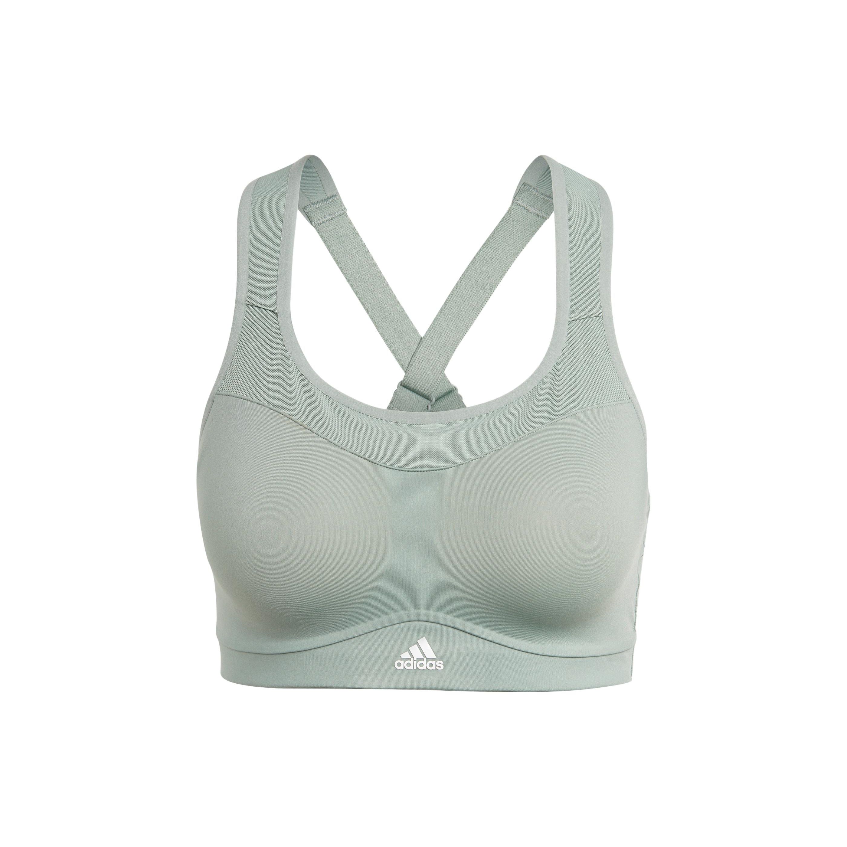 Adidas Tlrd Impact High-Support Bra Striped Color Block Logo Quick-Dry Multi-Sport Underwear Women underwear Silver Gray Green HS2855 ASB