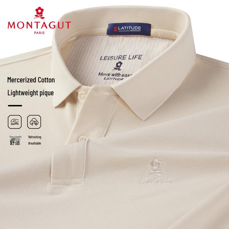 MONTAGUT Men's Mercerized Cotton Polo Shirt