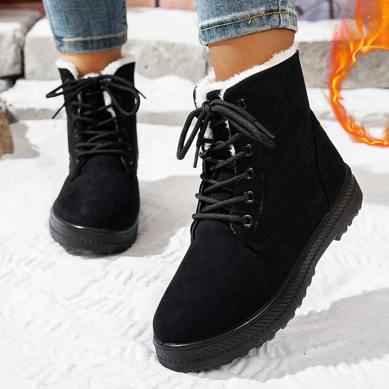 Women's Boots Classics Women Winter Boots With Fur Warm Booties Winter Shoes Woman Snow Boots Ankle Rubber Black Botas Mujer
