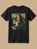 Men Humor Mona Lisa Coin Pattern T Shirt Cotton Tee Women Spring Summer Oversize Meme Ironic Humor Weirdcor Sarcastic Hilarious