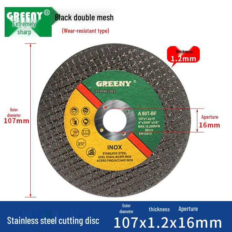 Ultra-Thin GREENY Sharp Double Mesh Cutting and Grinding Disc, 107*1.2mm for Stainless Steel