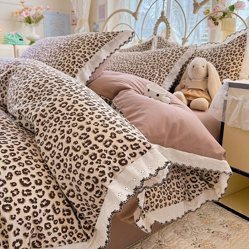 Lace-Trimmed Soft Cotton Cloud-Feel 4-Piece Bedding Set