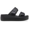 Crocs Brooklyn Low Heel Casual Rubber Sole Anti-Skid Slide Sandals Women Sandals Black 207431-001