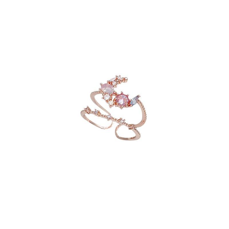 Zircon Butterfly Open Ring for Women, Light Luxury, Niche, High-end, Adjustable for The Index Finger, New Style Jewelry Accessory