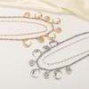 Women European Retro Relief Portrait Sun Moon Necklace Minimalist Personality Double Layer Chain Choker