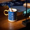 JOYYE Embroidered Ceramic Mug with Spoon