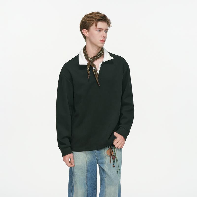 DREAM MADE Men's Layered V-Neck Polo Shirt