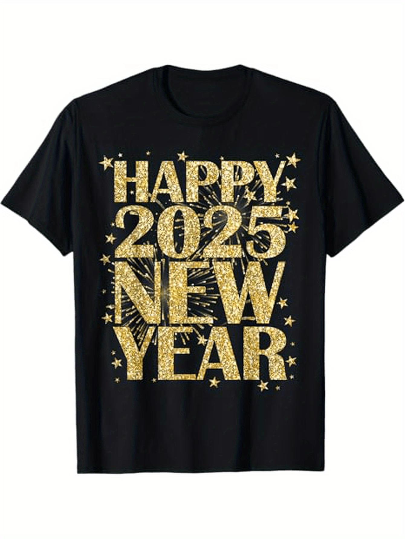 Happy New Year 2025 Glitter T-shirt S