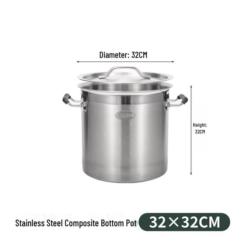 JPHZNB Stainless Steel Induction Soup Pot 32cm Diameter x 32cm Height
