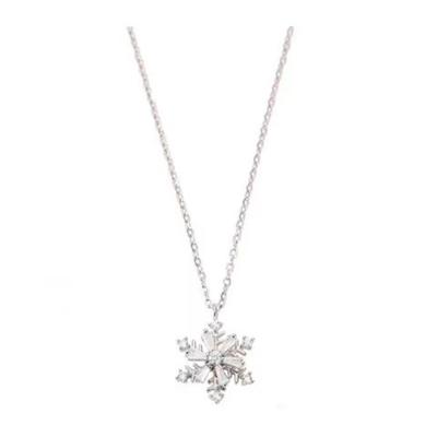 JMXD-Non-Rotating Snowflake Sweater Necklace Women's Light Luxury Design Stream Premium Autumn and Winter Collarbone Chain