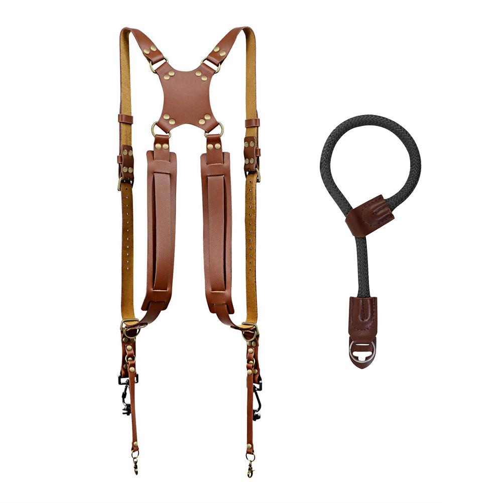 2Pcs Camera Double Shoulder Strap Wristband Set Quick Release Adjustable Dual Camera Strap for DSLR SLR DV Camera