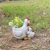 Hühnerstatue Pflanztopf Harz Huhn Blumentopfhalter Gartenbehälter Innen- und Außenausstellung Gartenaccessoire