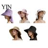 Wide Brim Beach Hat for Vacation Women Sun with Neck Flap, Packable Breathable Polyester Hat, UV Protection Travel Hiking Commuting