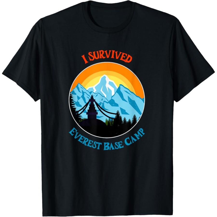 

Funny I Survived Mount Everest Base Camp Trek Memento Hiking T-Shirt XXXXXL чёрный