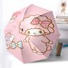1pc My Melody & Little Twin Stars Automatic Folding Umbrella - Cute Cartoon Design, Portable 3-Fold Design with 8-Rib Iron Frame, Perfect Gift for Fan