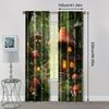 2pc,  Drapes Forest Mushroom Wonderland Versatile Polyester Fabric,Without Electricity Party Decorations Use for Indoor