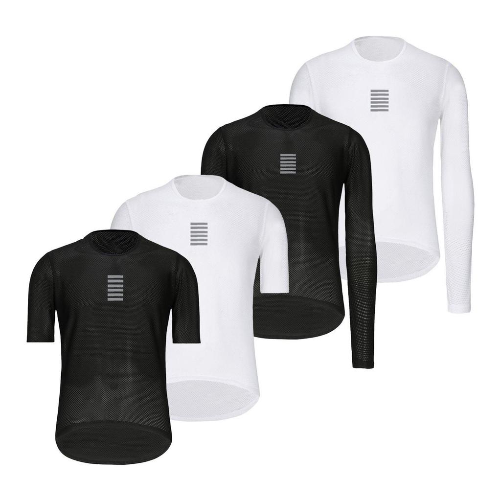 Breathable Quick-Dry Mesh Cycling Base Layer - Long Sleeve, Sweat-Wicking, Elastic, Tight-Fit
