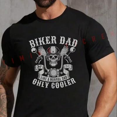 Biker Dad Graphic T-Shirt Fashion VintageSummer Casual Short Sleeve O-neck Motorbike Tops Tee