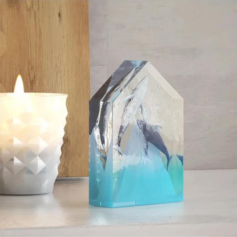 DIY Geometric Mold House Rectangular Silicone Resin Crystal Epoxy Mold for Bookcase Decoration