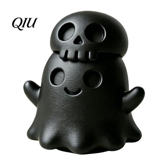 Skull Ghost Decor 3D Printed Figurine, Spooky Gothic Statue, Mini Cartoon Ornament for Table Centerpiece Shelf Desk Halloween