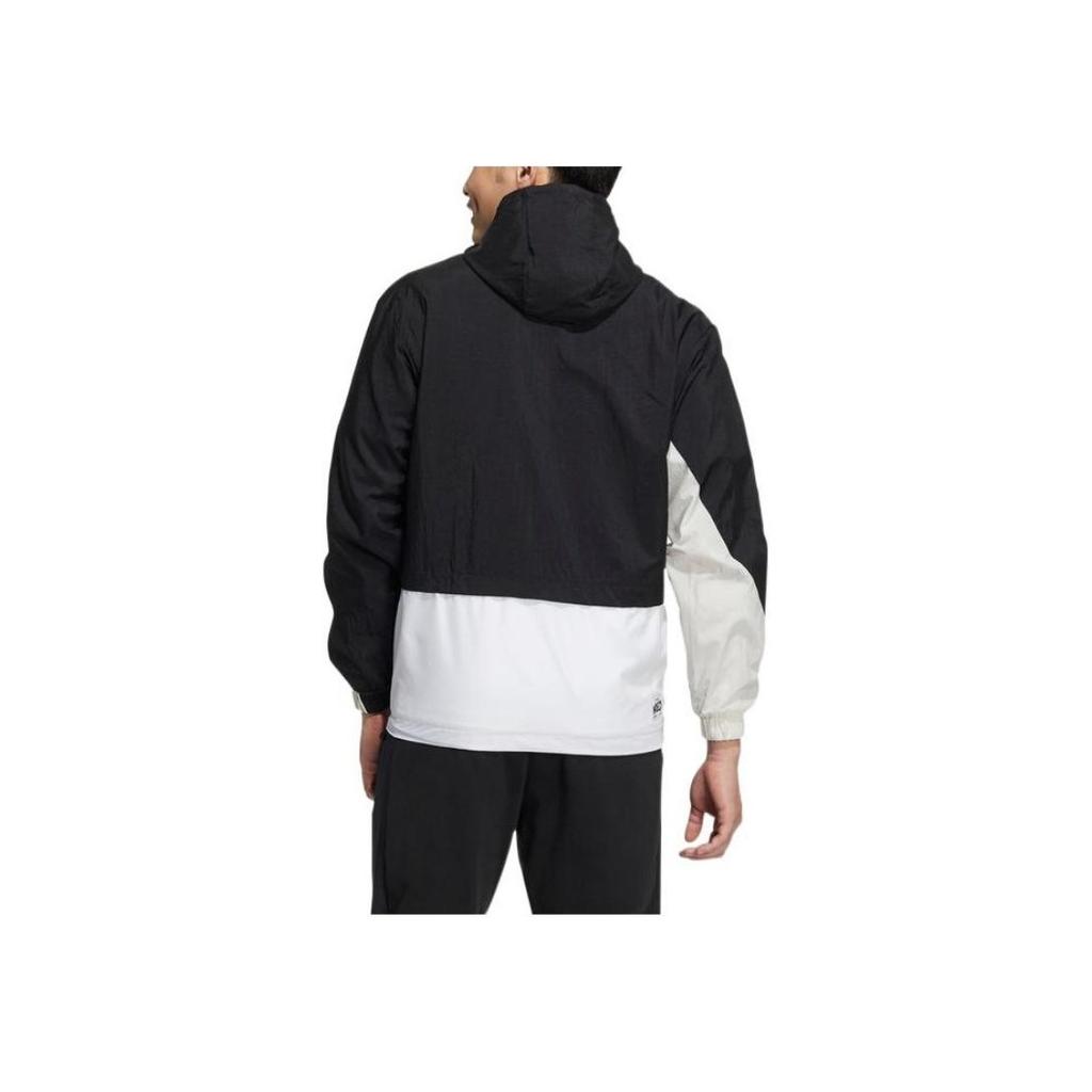 Adidas Color Block Zip Hoodie Jacket Men Outerwear Black White HD4629
