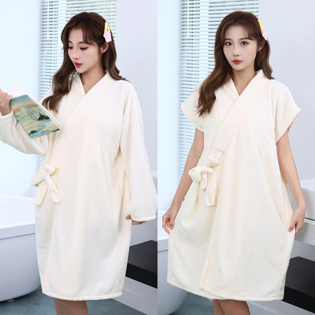 Bathrobes Are Soft and Absorbent Thickened and Wearable Bath Towels Adult Women's Home Hotel Bath Bathrobes Bath Skirts