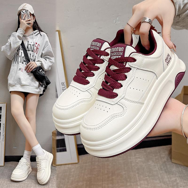 Thick-soled Heightening Board Shoes Women's Fashion Versatile Little White Shoes Spring New Small Sports and Leisure Shoes