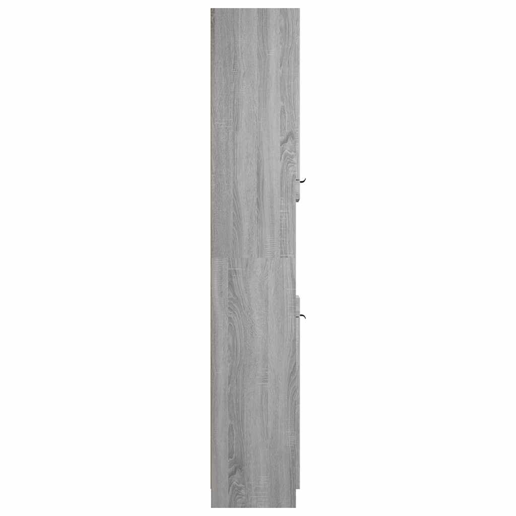 Bathroom Cabinet Gray Sonoma 32 x 34 x 188.5 cm Particleboard