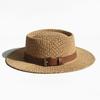 New Straw Boater Summer Sun Hat Wide Brim Fedora Panama Summer Beach Hat for Women Men Sun Hat Vacation Holiday Chapeau Femme