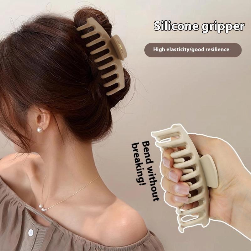 Silicone Shark Clip Hairpin Soft Anti-Collision Protection Back Head Hair Claw Anti-Fall Durable Hair Accessories