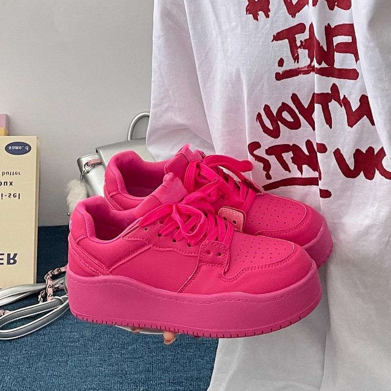 Sapatos de plataforma grossa dopamine, versáteis, sapatos casuais amarelos novos de verão para mulheres