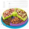 Puzzle Hund Slow Feeder Napf mit Zahnbürsten-Set 3-lagig Haustier Langsames Fressen Anti-Erstickung für Große Mittlere Kleine Hunde Futterspender Napf