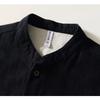 Chinese Style Long Sleeve Men Shirt Traditional Men Clothing Solid Color Stand Collar Cotton Linen Button Shirt Daily Casual Tops Big Pockets