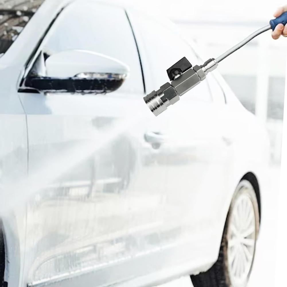 Hochdruckreiniger-Schlauchsteuerung mit 3/8- oder 1/4-Zoll-Schnellanschlussstecker Hochdruckwaschmaschinenschalter 4500 PSI Edelstahl