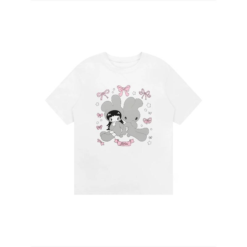

Cute and Sweet Bunny Girl Summer Sweatabsorbent Print Top Women Clothing Graphic T Shirts Summer Streetwear Vintage Harajuku S