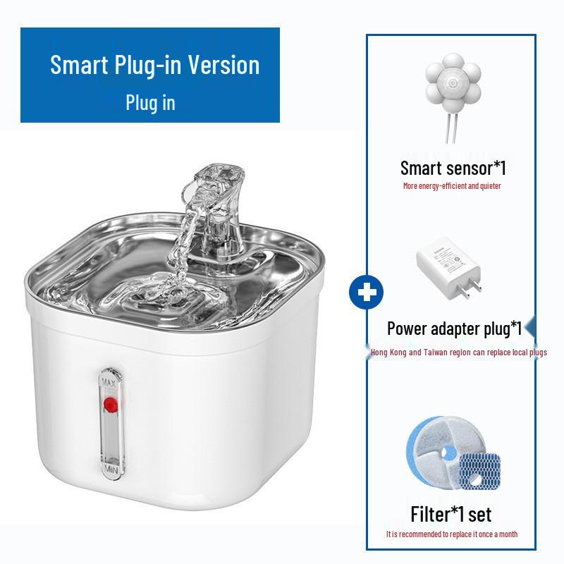 Stainless Steel Smart Cat Water Fountain with Automatic Circulation