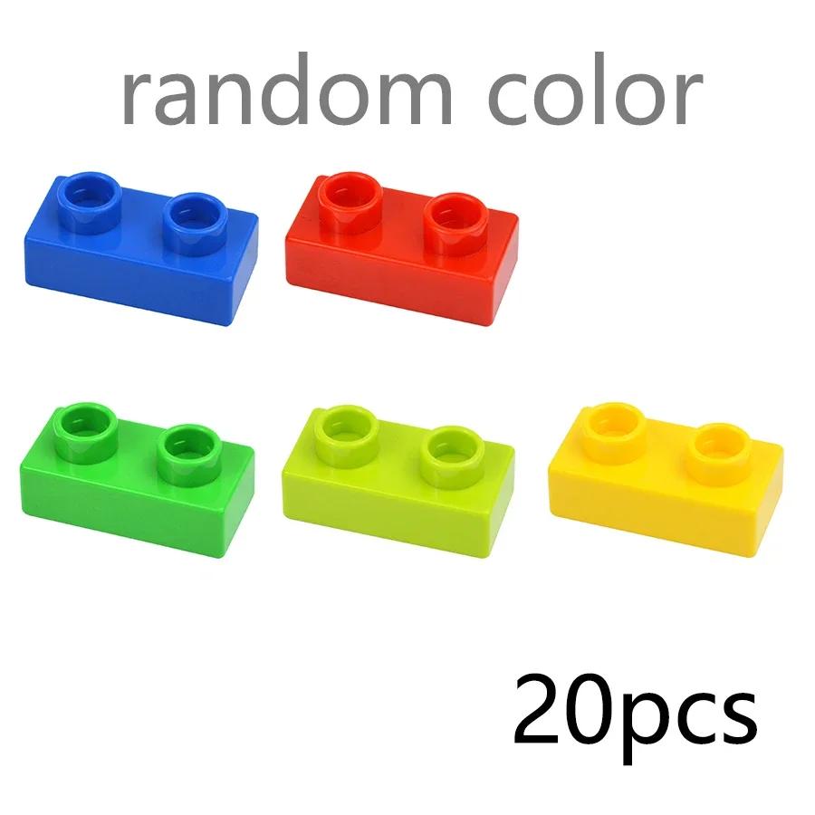 Big Size Thin Building Block 1x2 Dots 5 Colors Assembly Accessories Enlighten Large Bricks Compatible Duploes Children Kids Toys