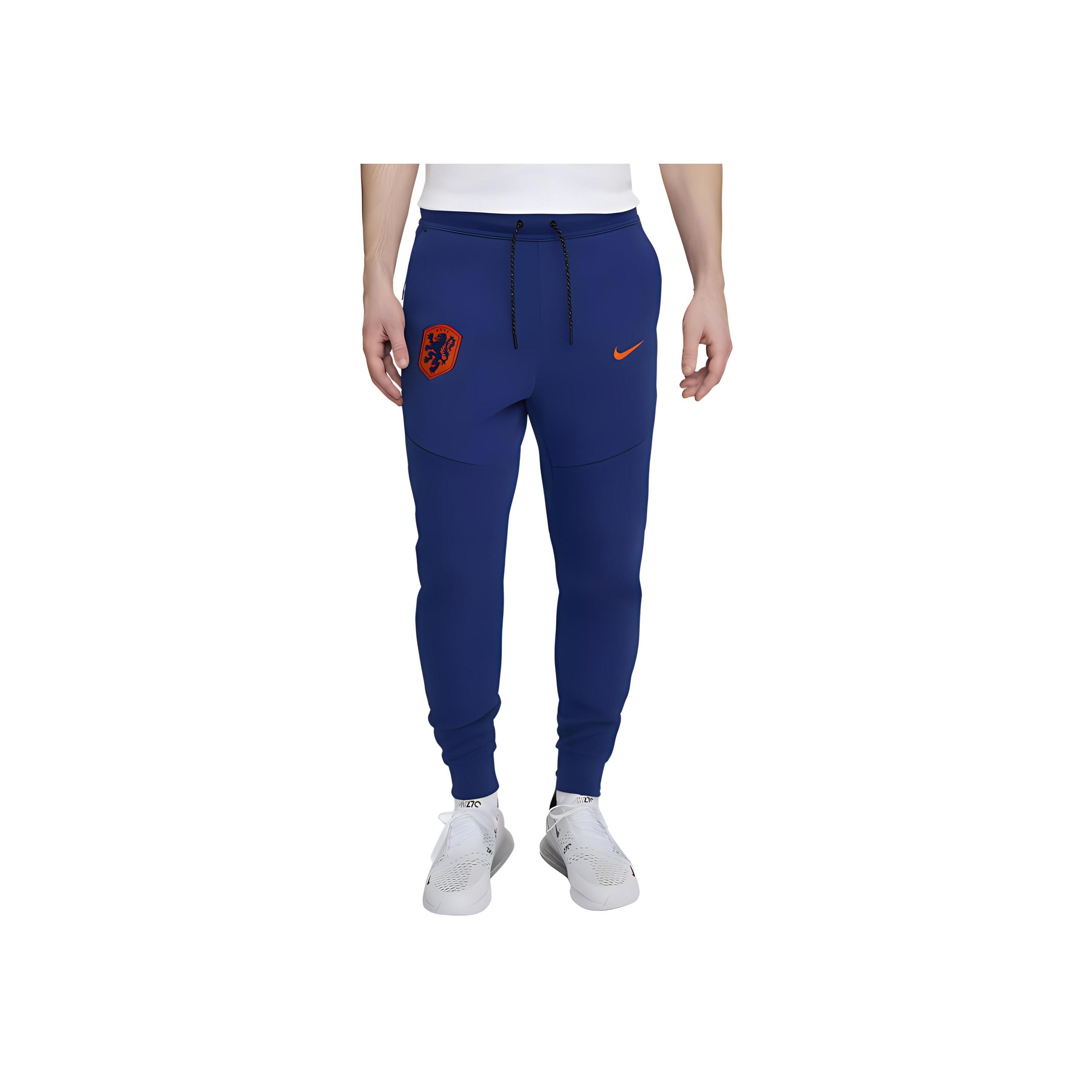 Nike Netherlands Tech Fleece Logo Embroidery Comfortable Tapered Football Knit Pants Men pants Deep-Navy FJ8288-455 S