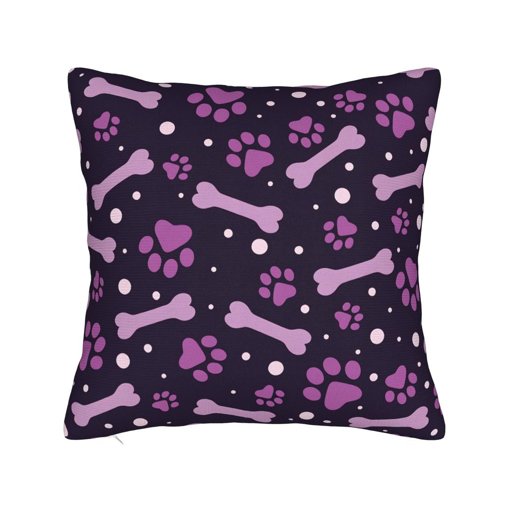 Colorful Paw Print And Bone Pillowcases Fashion Pillow Case For Sofa Bedroom Home Decor Comfy Pillow Cover