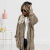 Giacca invernale da donna, doppia faccia, in pile spesso, con cappuccio, tasche, lunghezza media, tinta unita, calda, casual, da indossare tutti i giorni, cappotto lungo