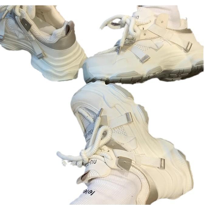 Dad shoes women's spring thick-soled heightening sports show feet small retro versatile trendy shoes women