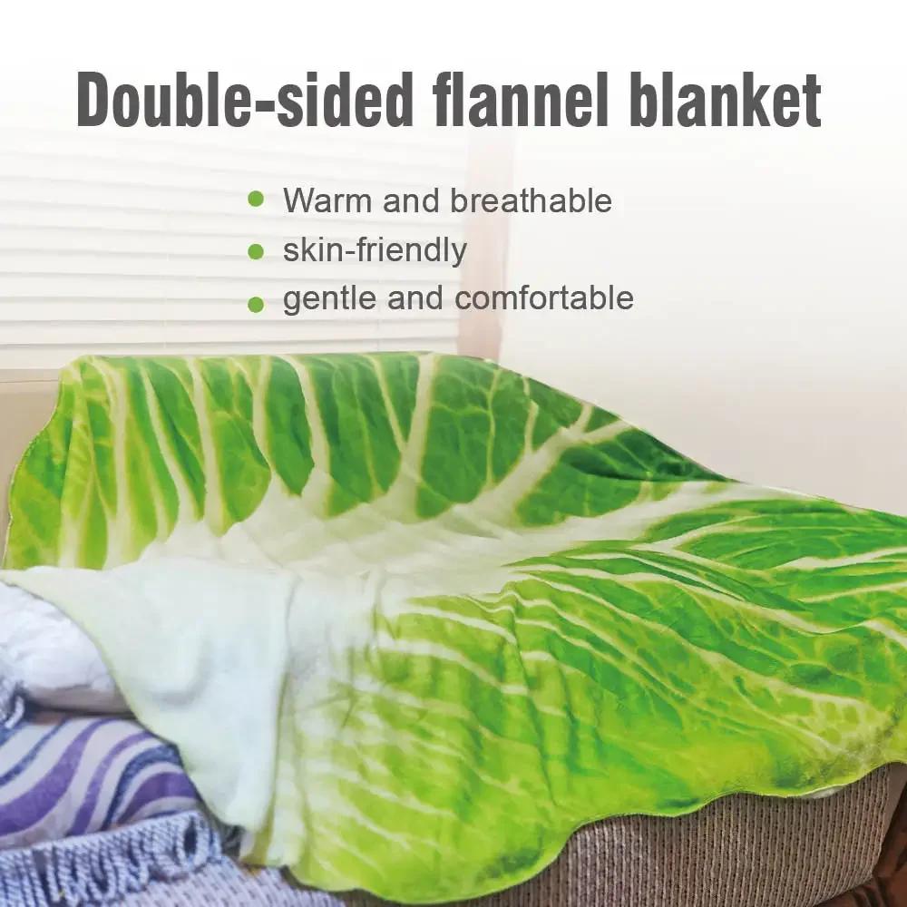 Double-Sided Flannel Creative Appearance Home Sofa Cabbage Blanket Nap blanket, Chinese cabbage pancake blanket