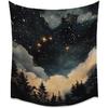 BZWAPQ Gothic Vintage Celestial Art Tapestry Fantasy Astrology Aesthetic Wall Hanging Decor Minimalism Dark Academia Night Sky Print Tapestries for
