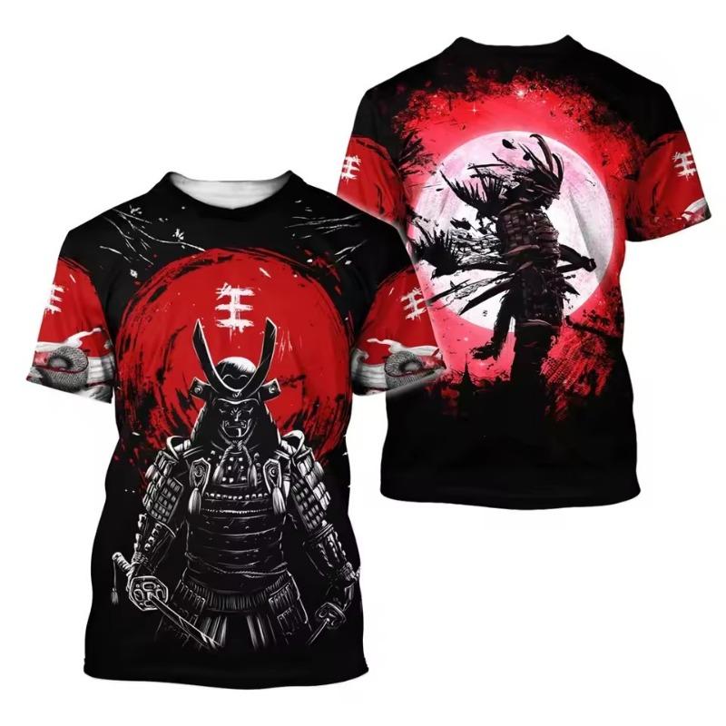 Japanese Bushido T-Shirts Samurai 3D Print Men's Woman Short Sleeve T Shirt Oversized Vintage Harajuku Tops Tees Unisex Clothing