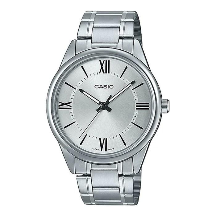 Casio MTP-V005D-7B5 Men s Standard Stainless Steel Silver Roman Numeral Analog Watch.