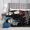 The Vampire Diaries Damon salvatore Blanket Print Plush Throw Blanket For Home Decor Travel Office Flannel Bedspread Bed Cover