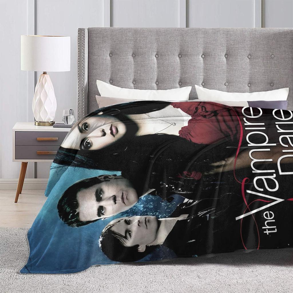 The Vampire Diaries Damon salvatore Blanket Print Plush Throw Blanket For Home Decor Travel Office Flannel Bedspread Bed Cover