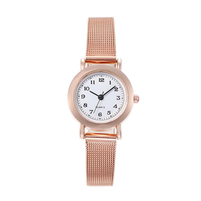 Women's Small Dial Mesh Band Quartz Watch: Stylish & Simple for Students